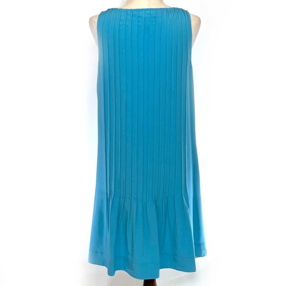 Lauren Ralph Lauren Blue Pleated Shift Dress Women's Size 10 - Picture 2 of 9